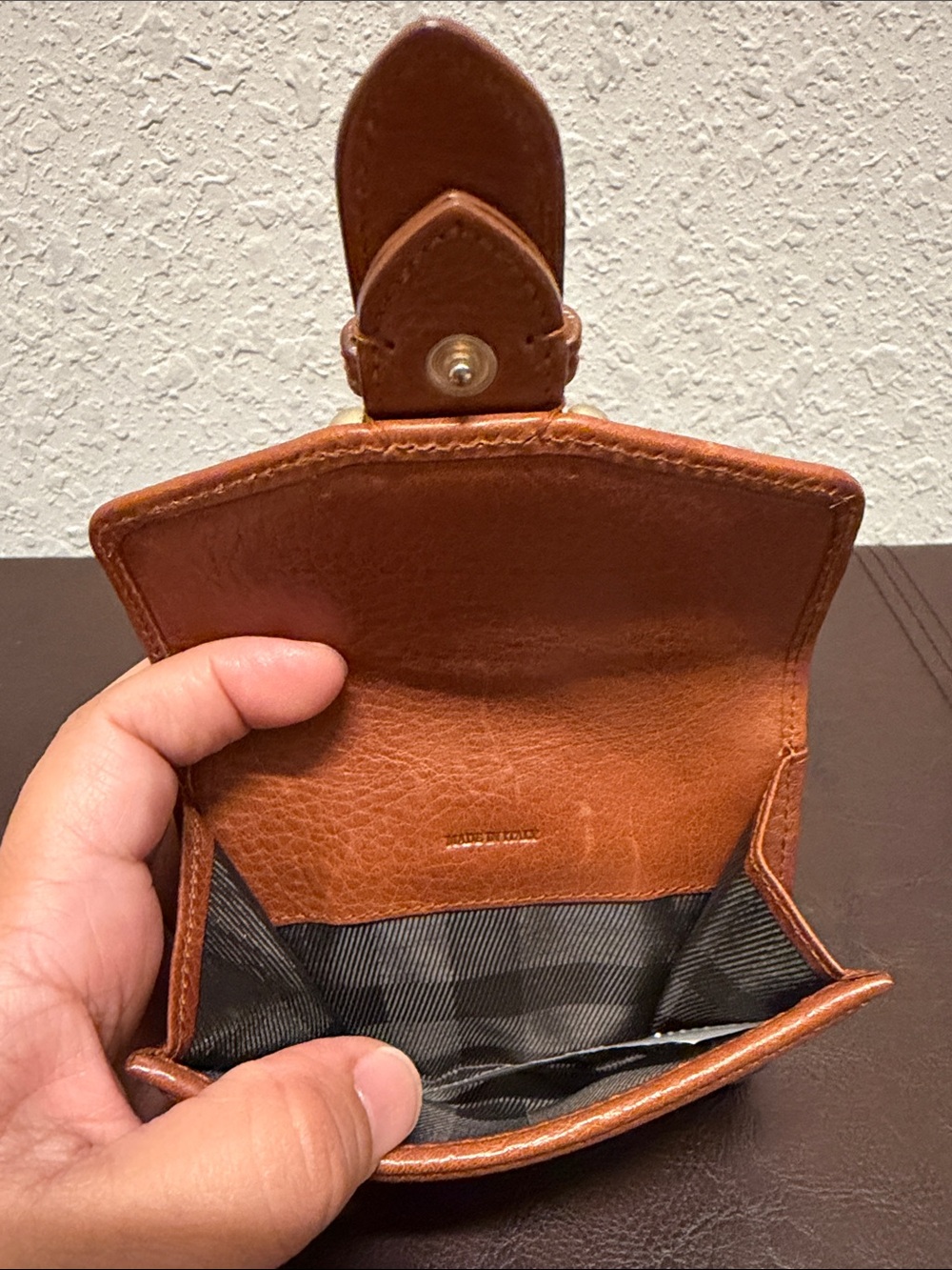 Burberry Tan Canvas and Brown Leather Buckle Wallet - Picture 8 of 8